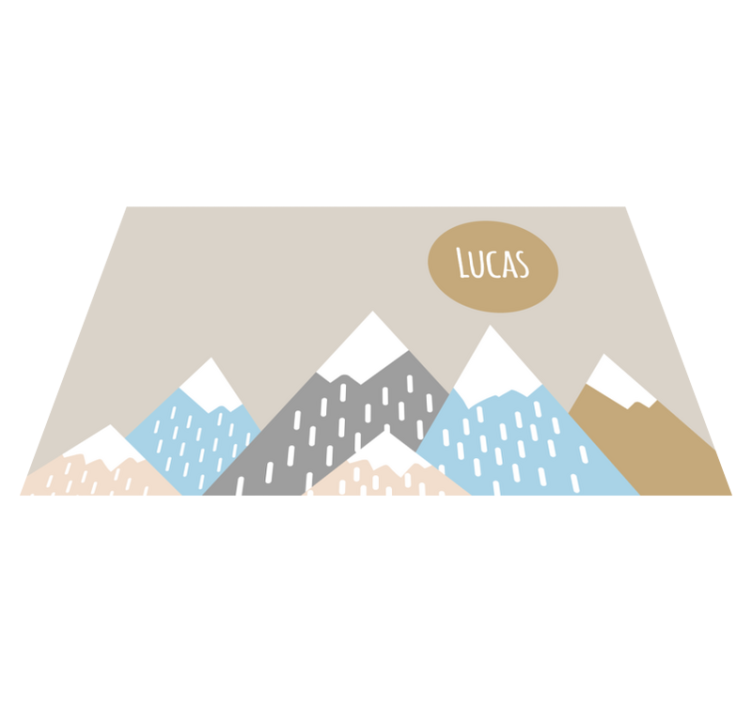 "Boho" mountains illustration kids rug - TenStickers