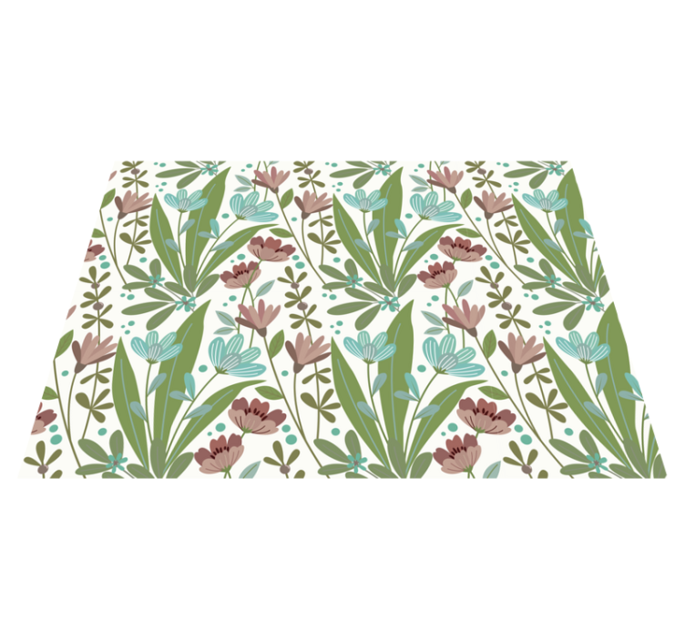Floral Botanical Pattern floral rug - TenStickers