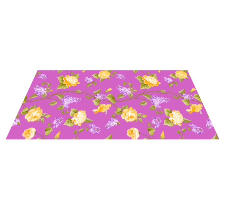 Cosmopolitan-style abstract floral rug - TenStickers