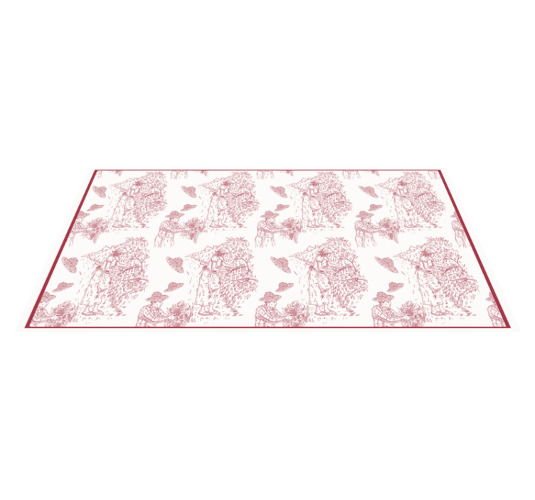 Pastoral Scene Toile Pattern vintage rug - TenStickers