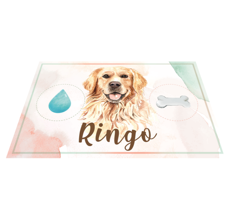 Golden retriever water and food animal rug - TenStickers