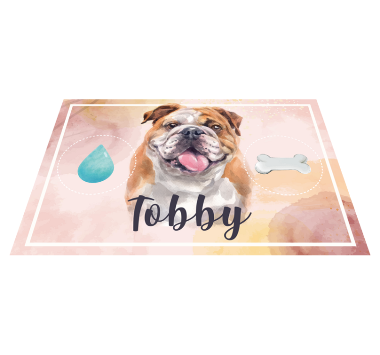 Bull dog water and food animal rug - TenStickers
