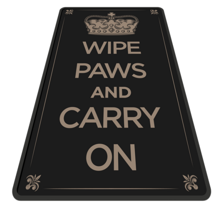 Wipe paws and carry on text custom rug - TenStickers