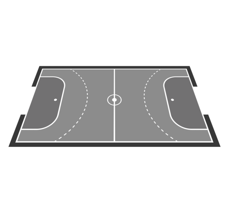 Handball court design gaming vinyl rug - TenStickers