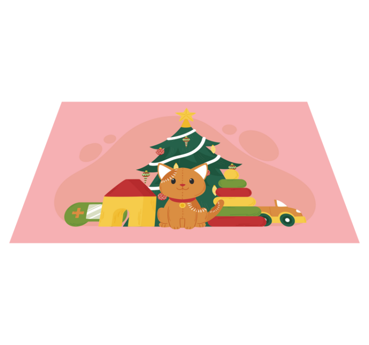 cat christmas animal mat - TenStickers