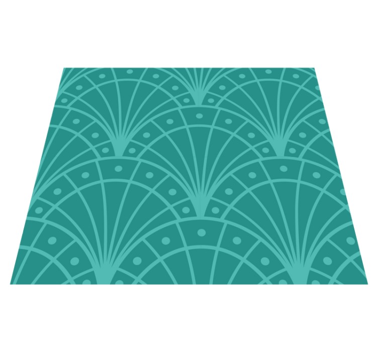 Artdeco style turquoise rug - TenStickers