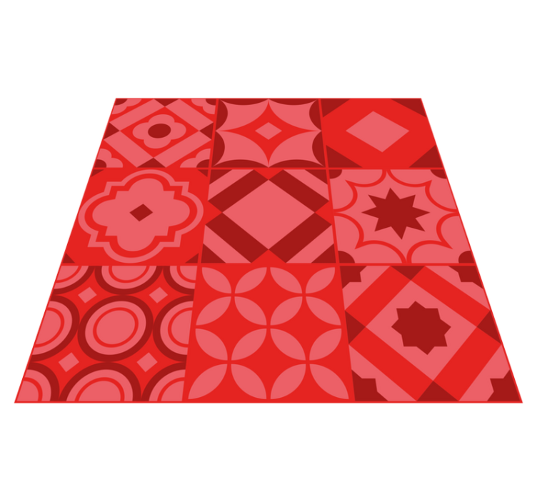 red tiles  kitchen mat - TenStickers