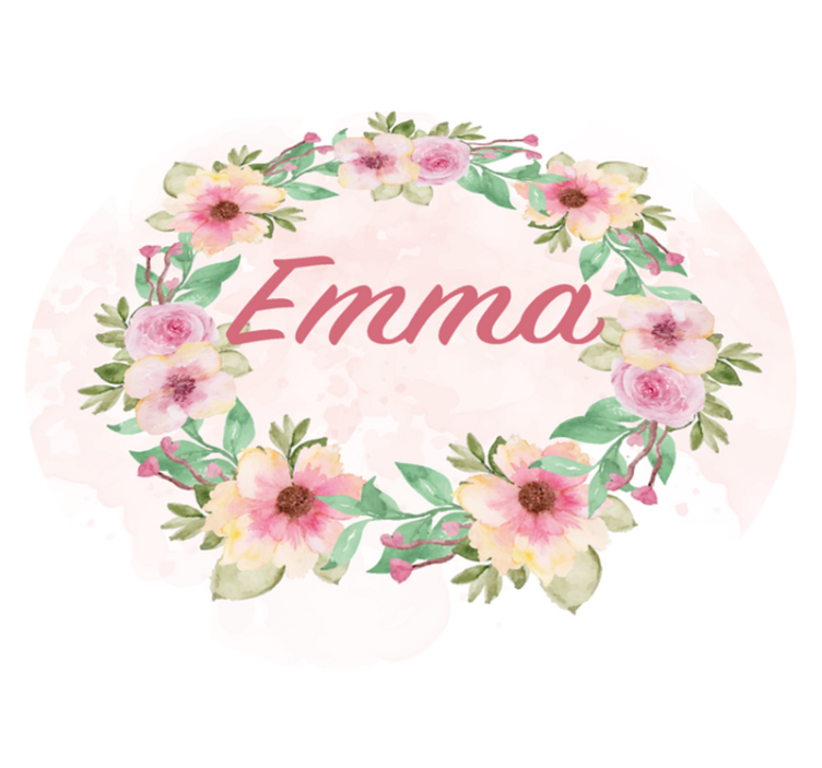 crown of flowers custom floor mat - TenStickers