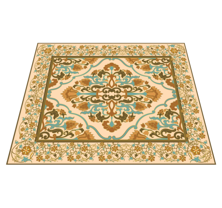 Mandala beige design dining room vinyl rug - TenStickers