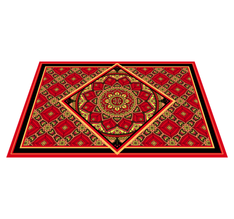 Ornamental classic design red vinyl rug - TenStickers