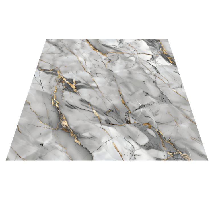 Grey & Gold marble vinyl rug - TenStickers