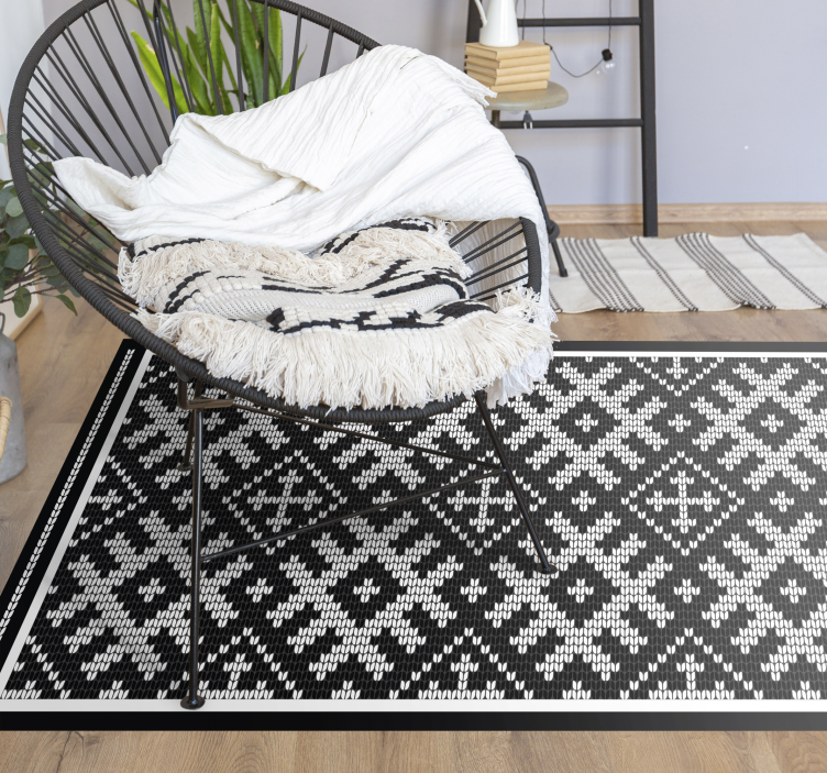 Viking chained squares pattern geometric rugs - TenStickers