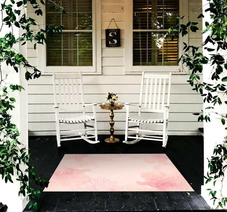 Floral Tranquility flower vinyl rug - TenStickers