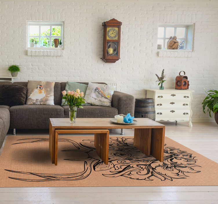 Stag Black and Brown animal rug - TenStickers