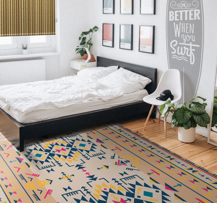 Geometric Patterned Decor geometric vinyl rug - TenStickers