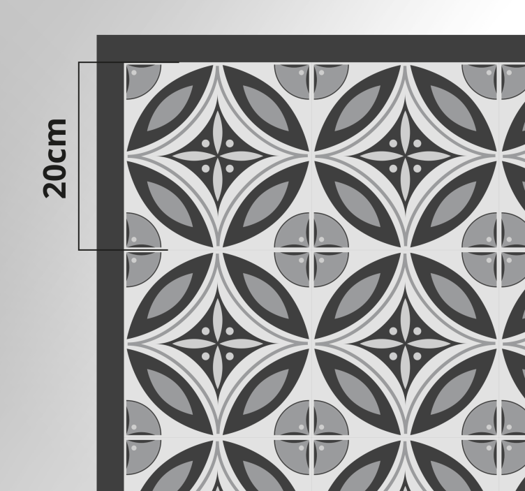 Gray and white soft shapes pattern tile carpet - TenStickers