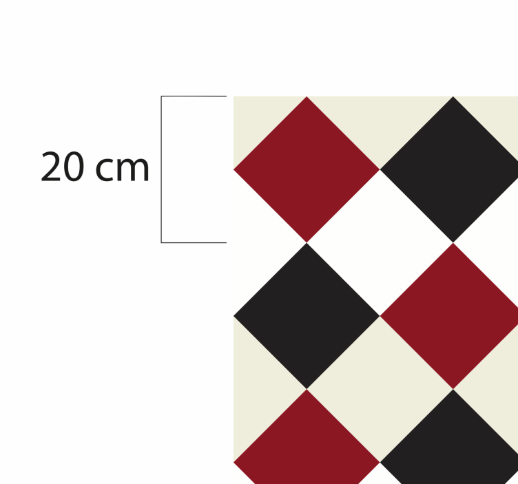 Red and black rhombus tile carpet - TenStickers