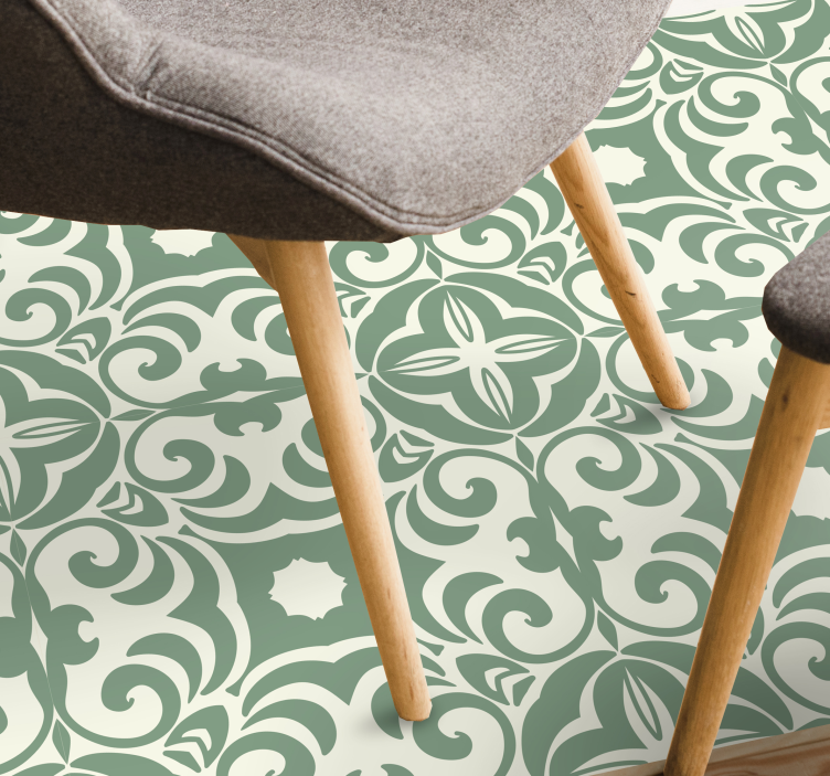 Emerald tile effect vinyl rug - TenStickers