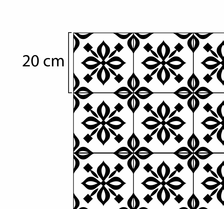 black and white mandala  tile carpet - TenStickers