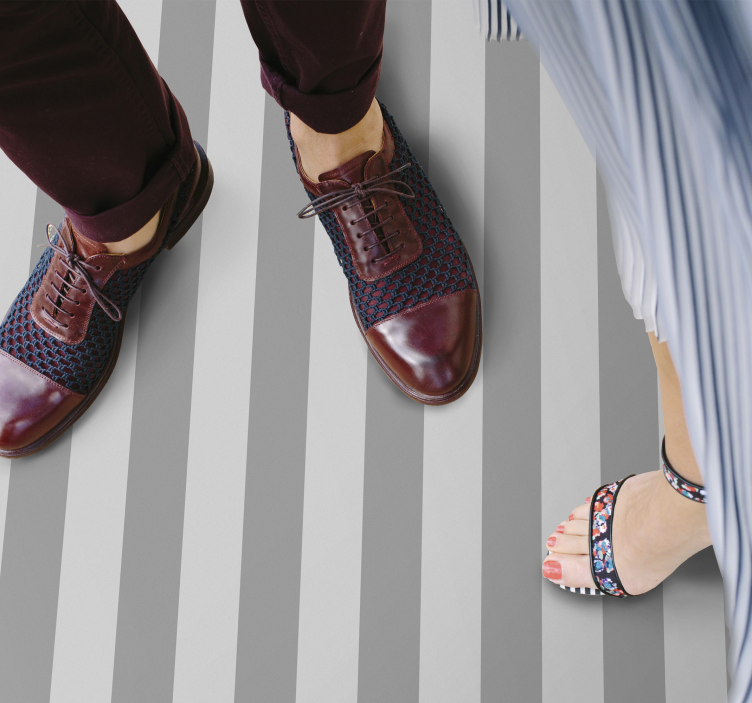 Grey Elegance Game stripes vinyl rug - TenStickers