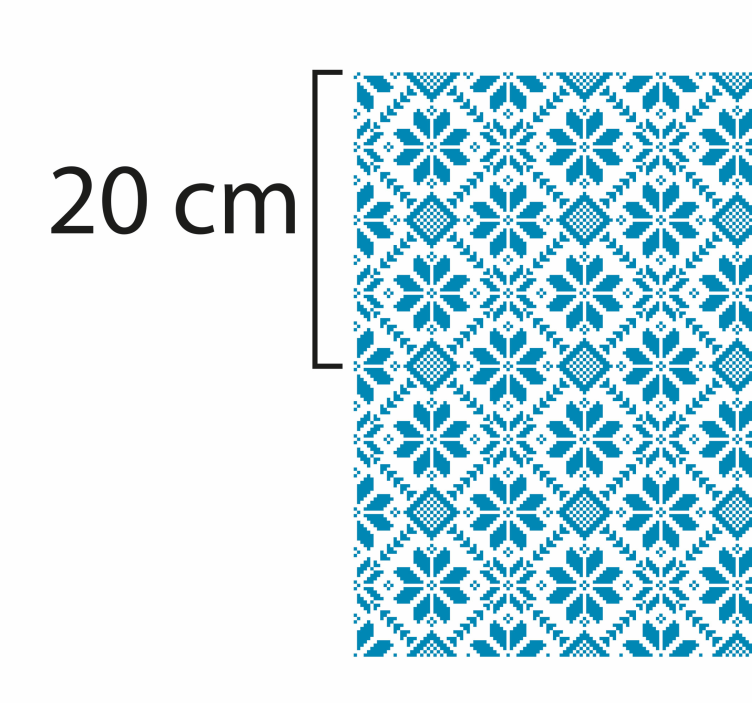 Blue and white floral mosaic mosaic floor tiles - TenStickers