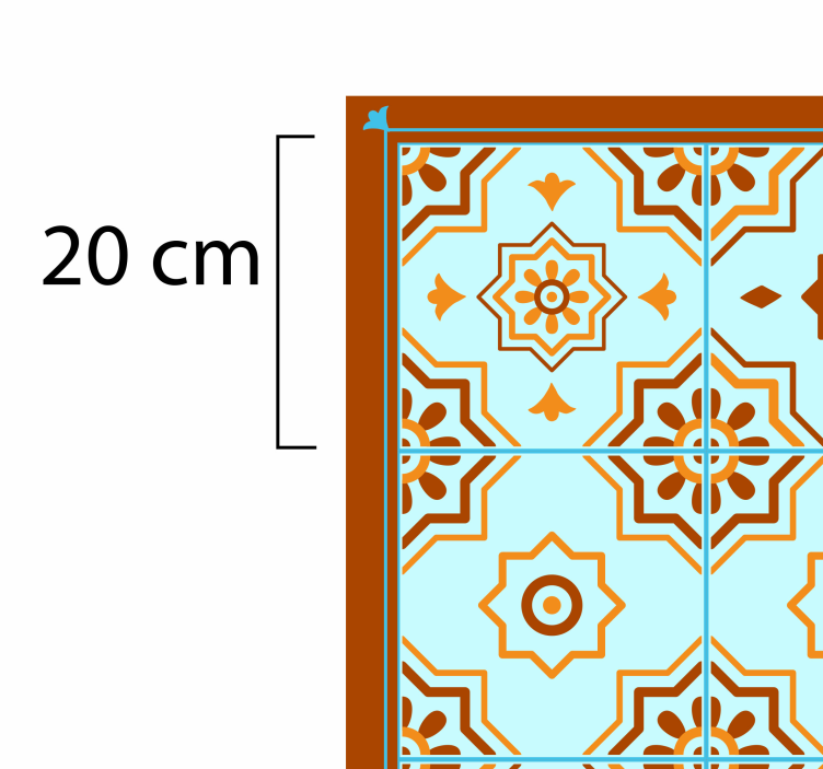 Mosaic Inspired tile vinyl rug - TenStickers