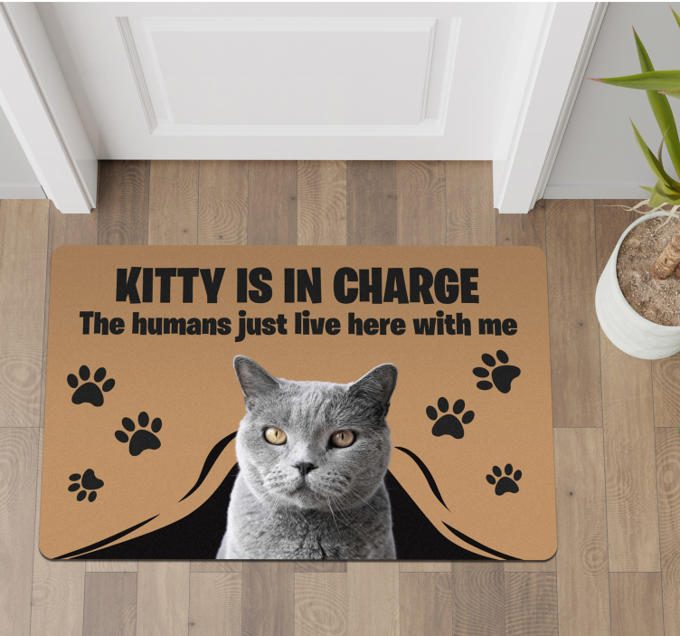 Custom photo pet entrance vinyl rug - TenStickers