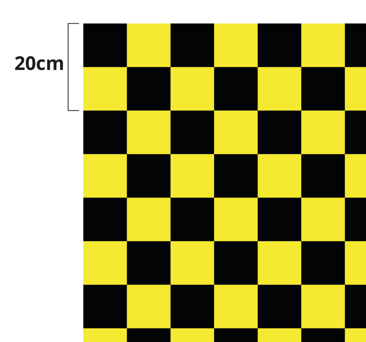 yellow and black chess board geometric rugs - TenStickers