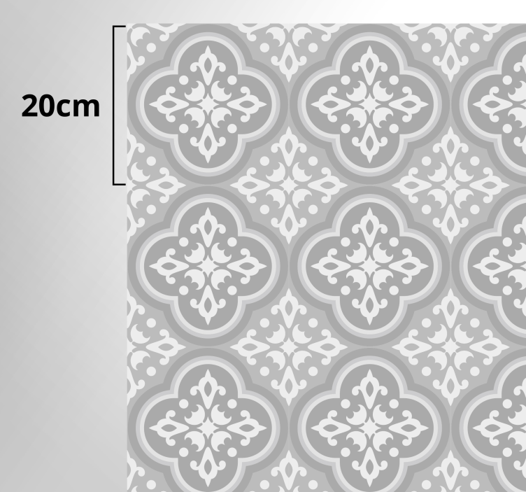 grey hydraulic tiles kitchen mat - TenStickers