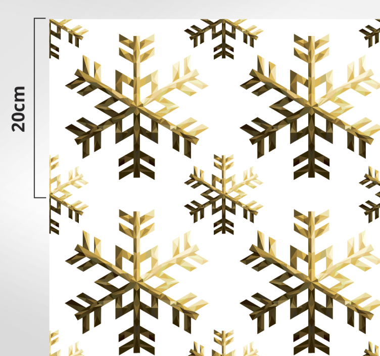 golden snowflakes pattern Christmas rug - TenStickers