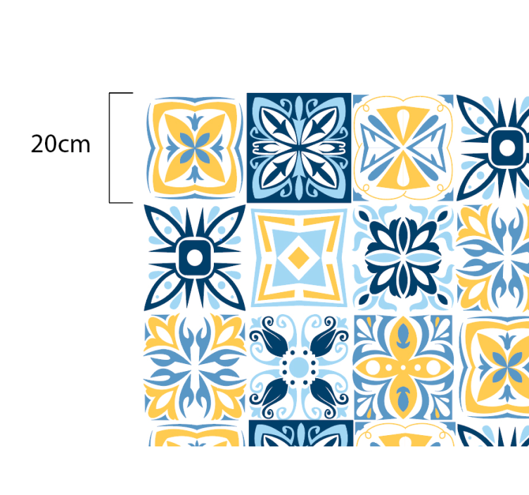 Blue southern immitation pattern tile carpet - TenStickers
