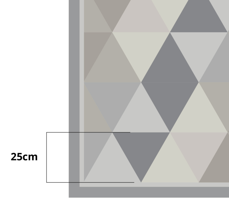 Triangular Grey Harmony geometric vinyl rug - TenStickers