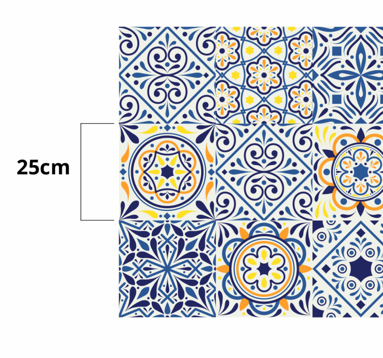 Different tiles effect kitchen floor tiles - TenStickers