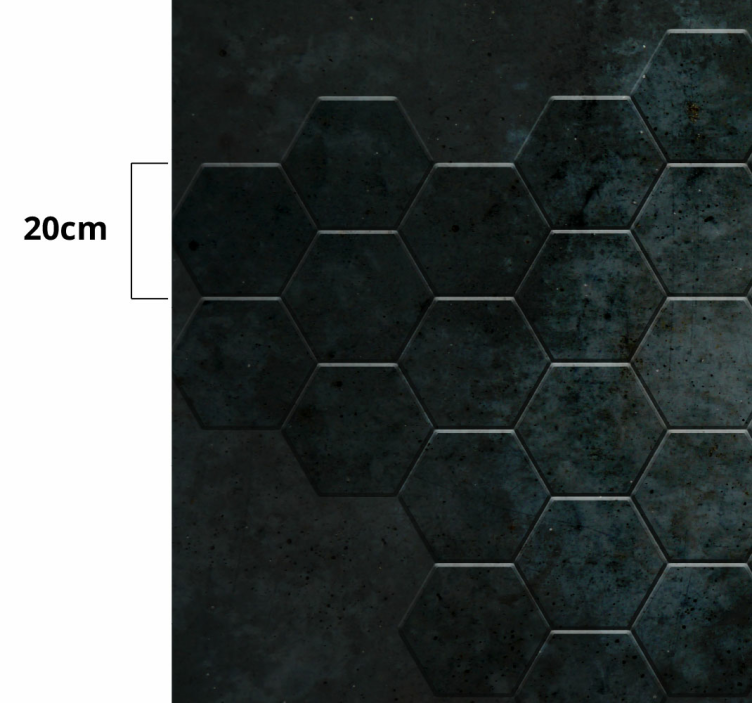 Hexagons concrete texture stone vinyl rug - TenStickers