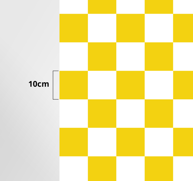 Checkered pattern  yellow vinyl rug - TenStickers
