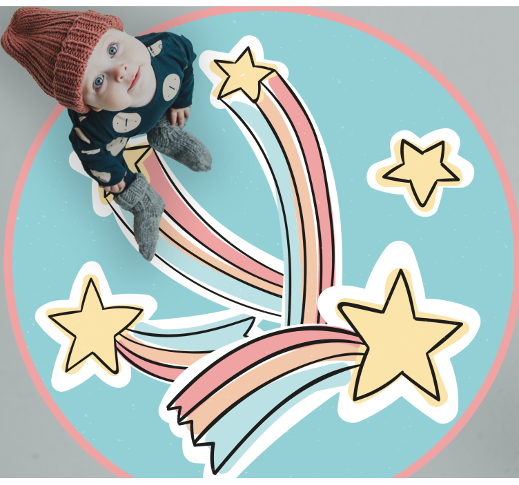 A shooting rainbow star star vinyl rug - TenStickers