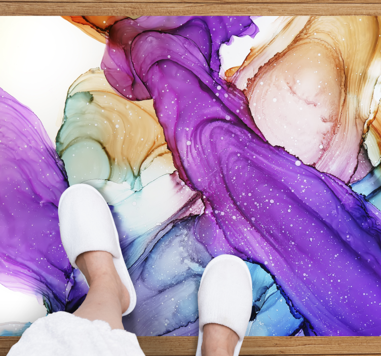 Abstract Fluid Swirls bathroom vinyl rug - TenStickers