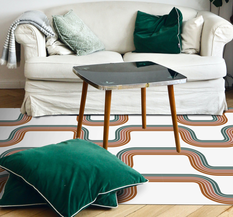 Abstract minimal waves vintage rug - TenStickers