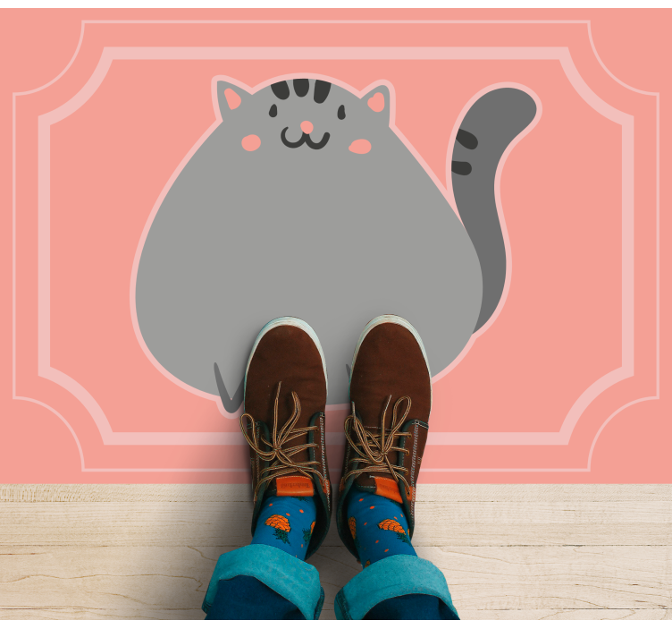 Adorable Feline Artwork vinyl rug - TenStickers