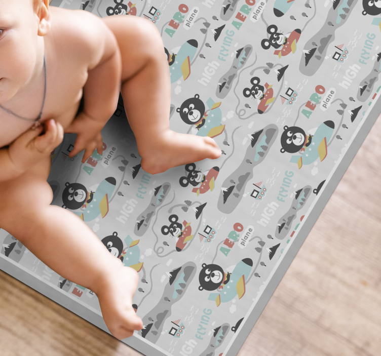 Aero Flying Bears kids vinyl rug - TenStickers
