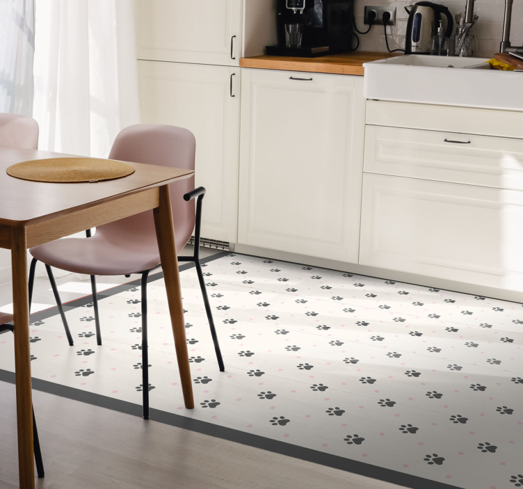 Animal print vinyl rug paw print design - TenStickers