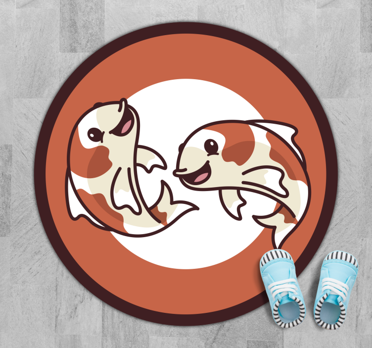 Anime Koi fish animal rug - TenStickers