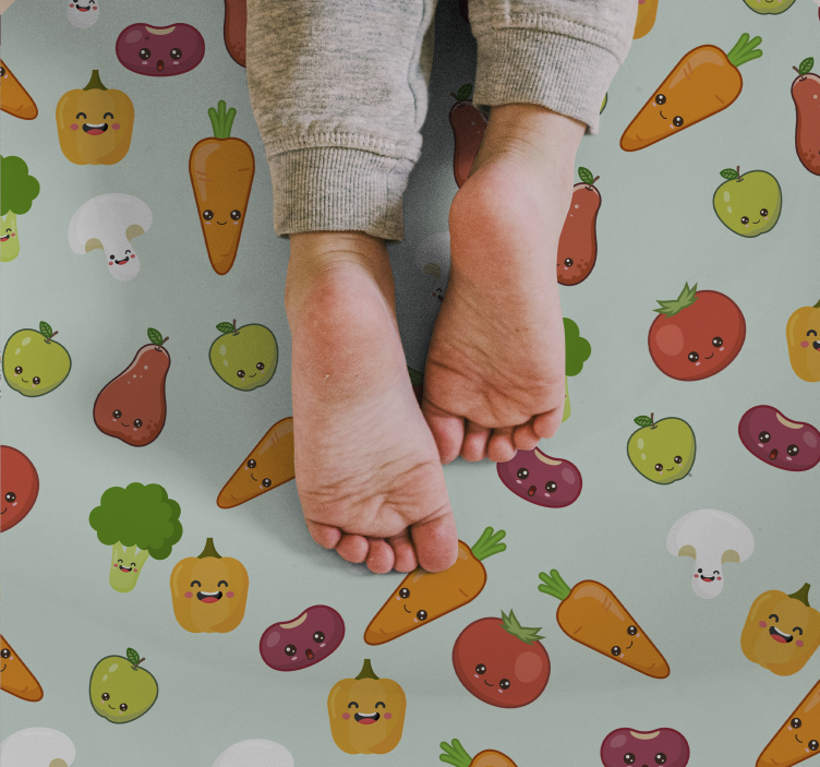 Anime Vegetables kids vinyl rug - TenStickers