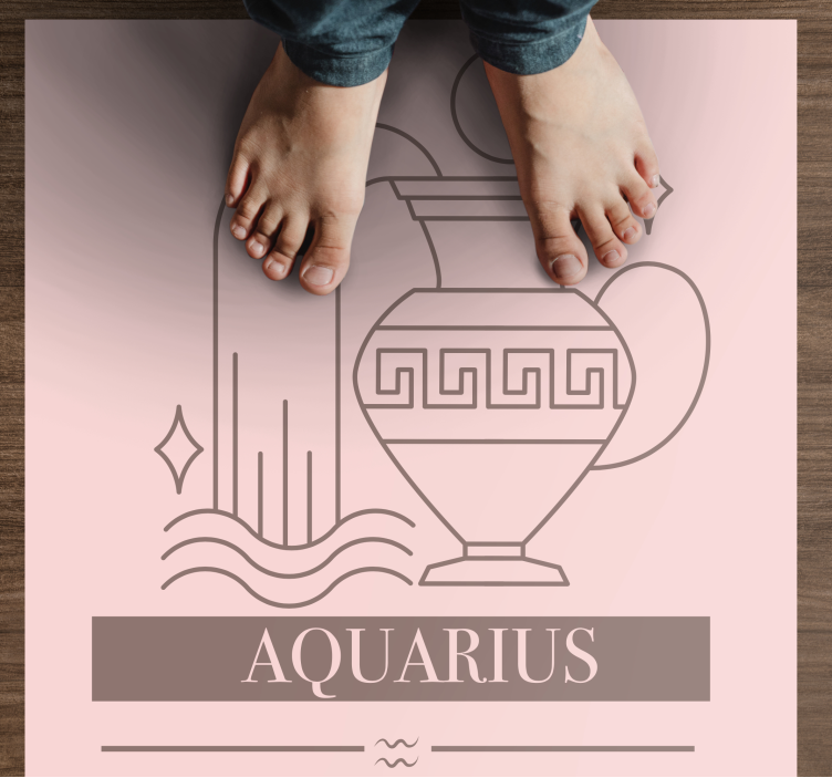 Aquarius Zodiac personalized vinyl rug - TenStickers