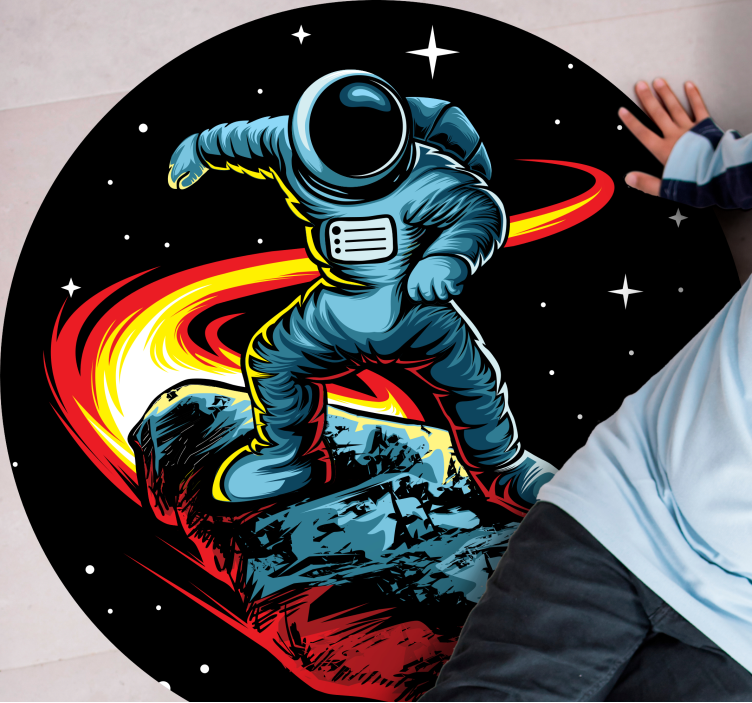 Astronaut with meteor living room rug - TenStickers