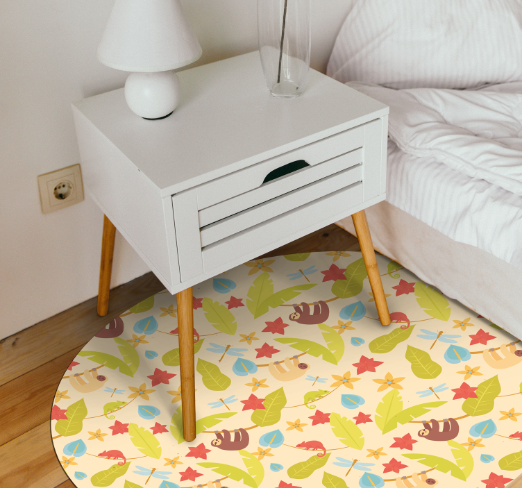Autumn Critters Circular vinyl rug - TenStickers