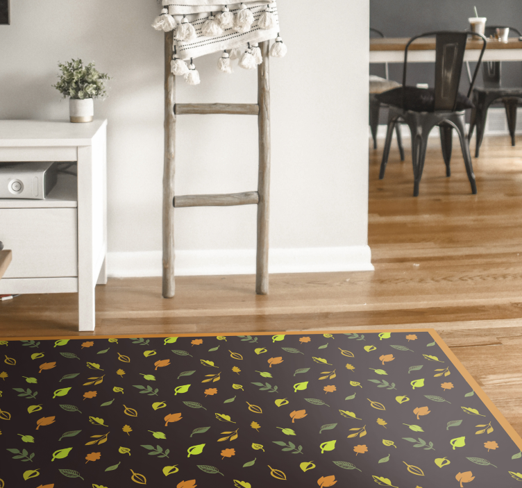 Autumnal Leaves Pattern flower vinyl rug - TenStickers