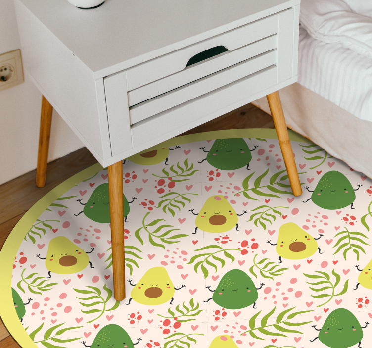 Avocado Fun Pattern vinyl rug - TenStickers