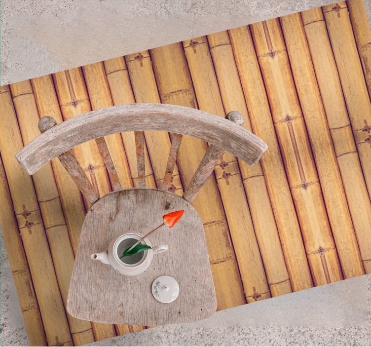 Bamboo wood texture wood effect vinyl rug - TenStickers