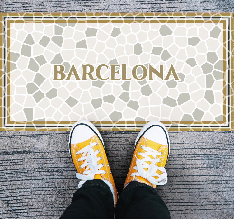 Barcelona Roman mosaic custom vinyl rug - TenStickers